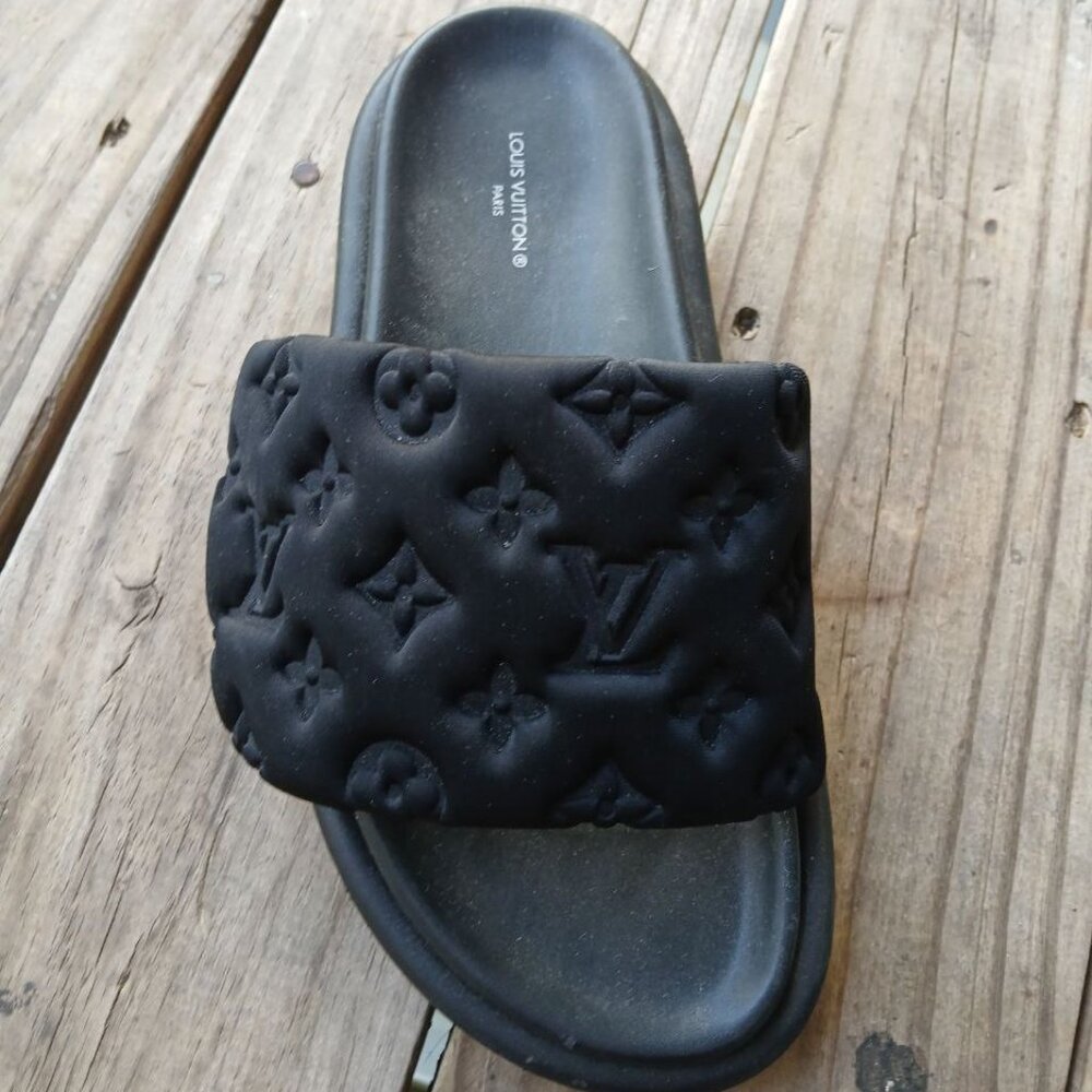 Louis Vuitton Black Slide Sandals